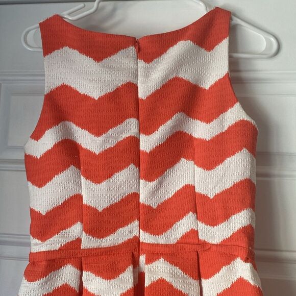 The Limited Coral and White Chevron Aline Dress Size 4 - Picture 9 of 10